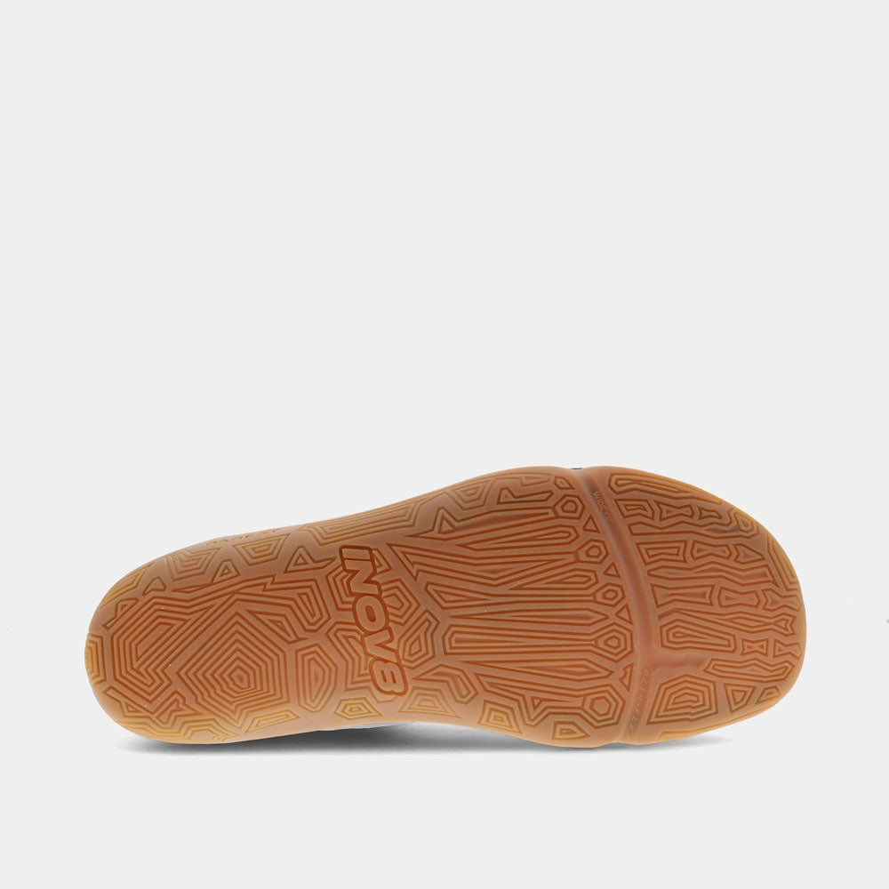 INOV8 Bare-XF V2 training shoes, black and gum, bottom view