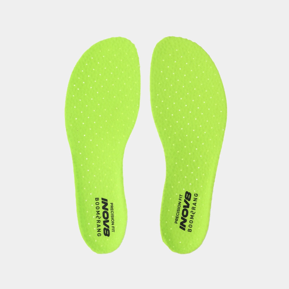 Pair of INOV8 Boomerang Footbed insoles, top view
