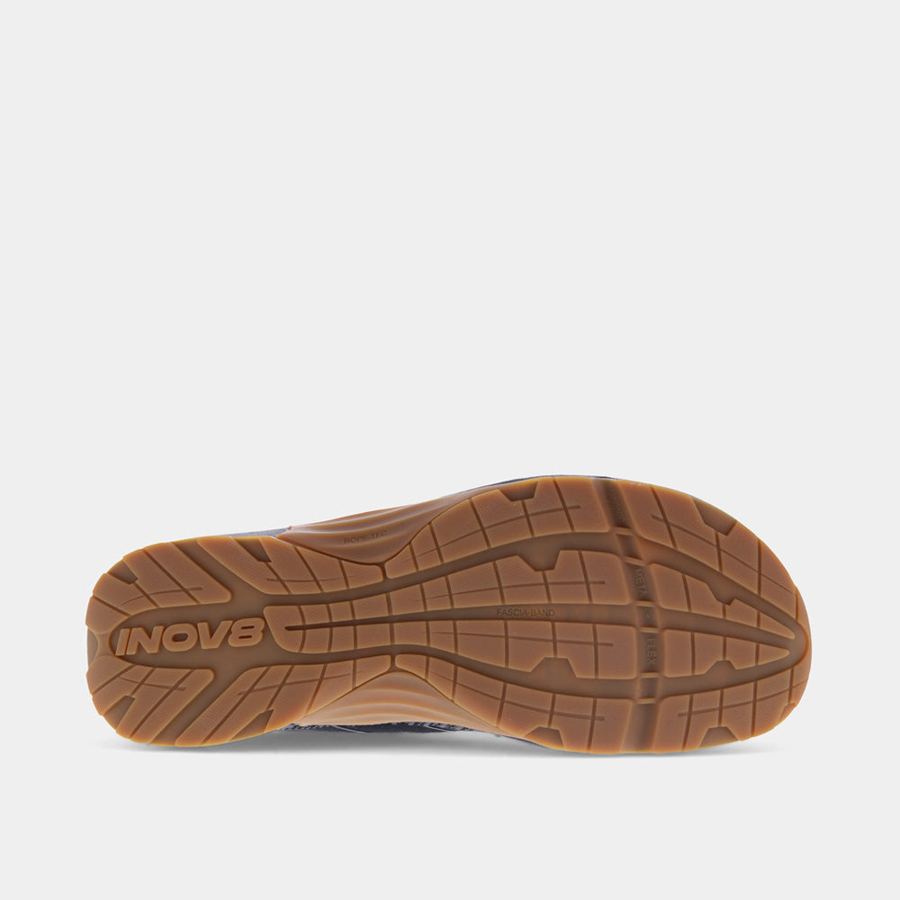 INOV8 F-Fly training shoes, black and gum, bottom view