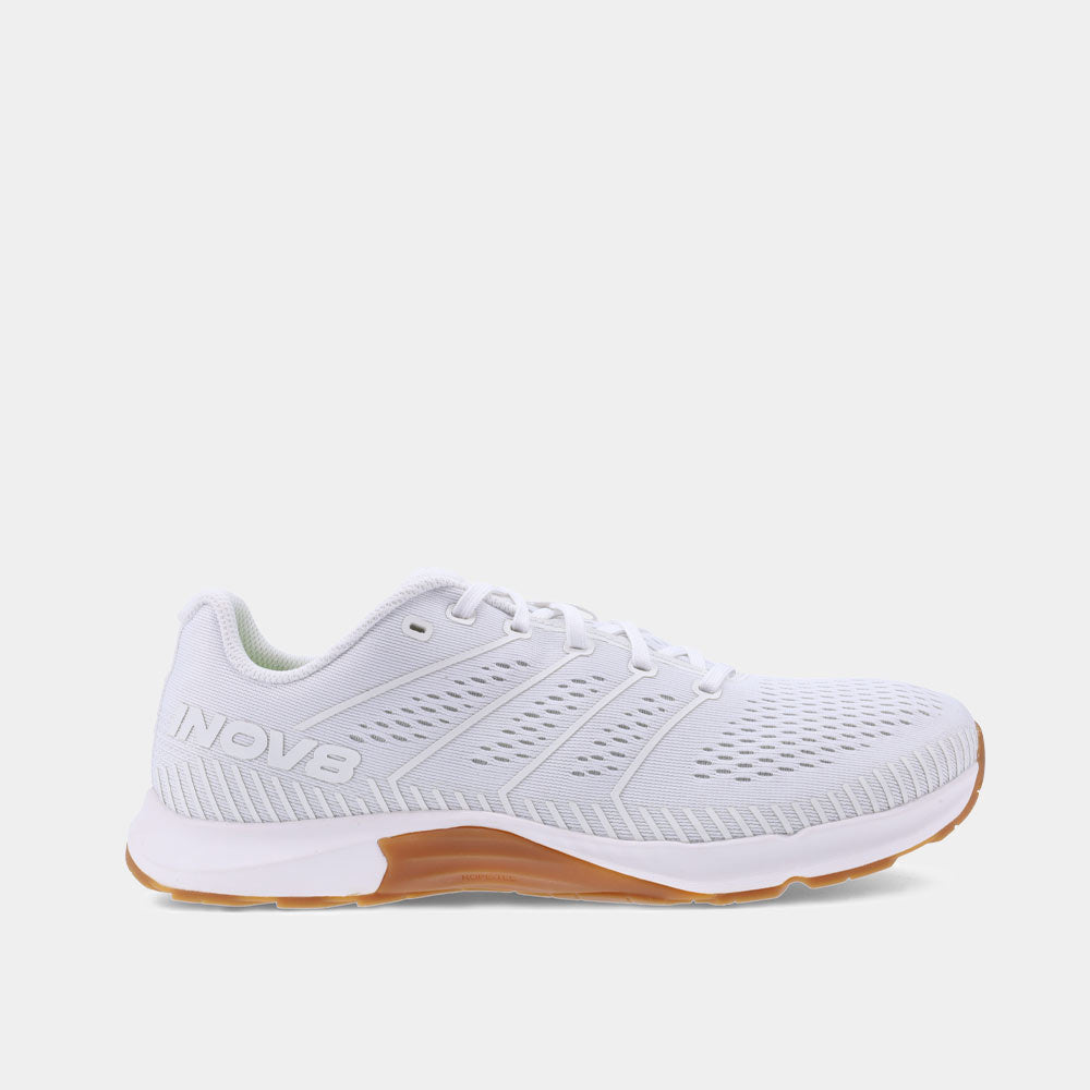 INOV8 F-Fly training shoes, white and gum, outer view