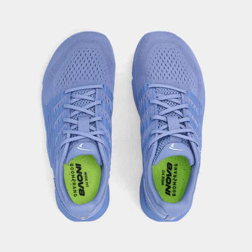 Pair of INOV8 F-Lite training shoes, blue and light blue, top view