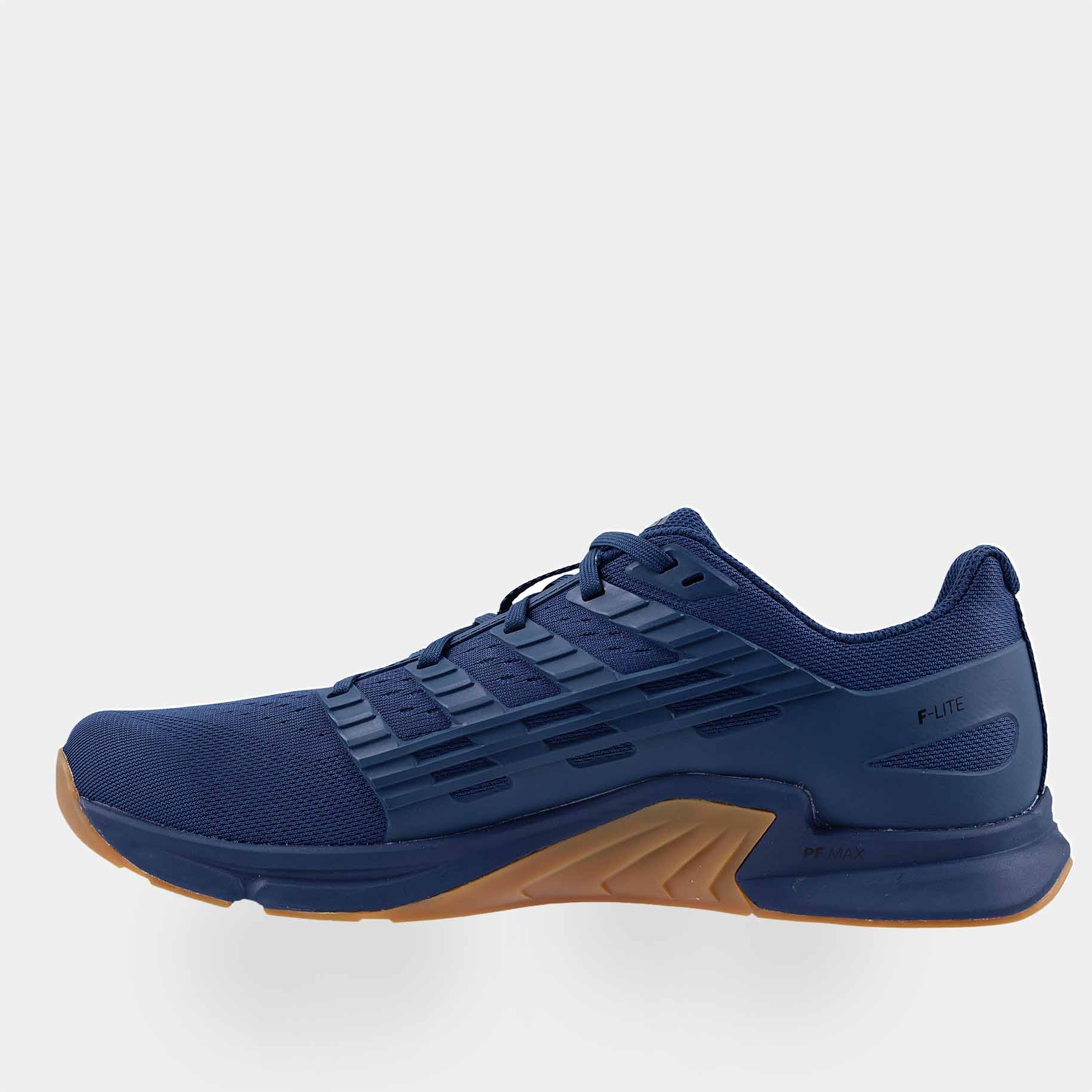 INOV8 F-Lite training shoes, dark blue and gum, inner view