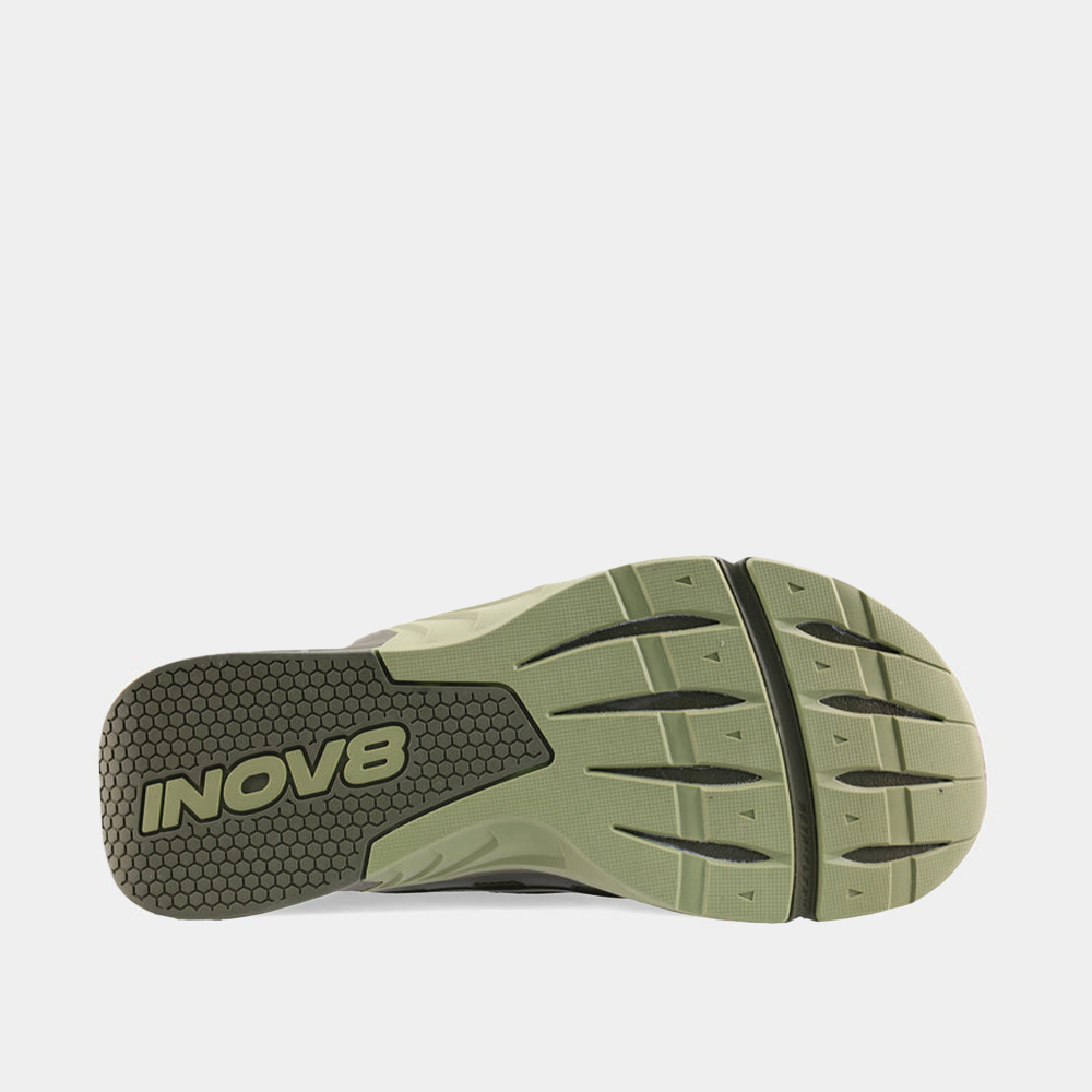 INOV8 F-Lite training shoes, dark green and green, botom view
