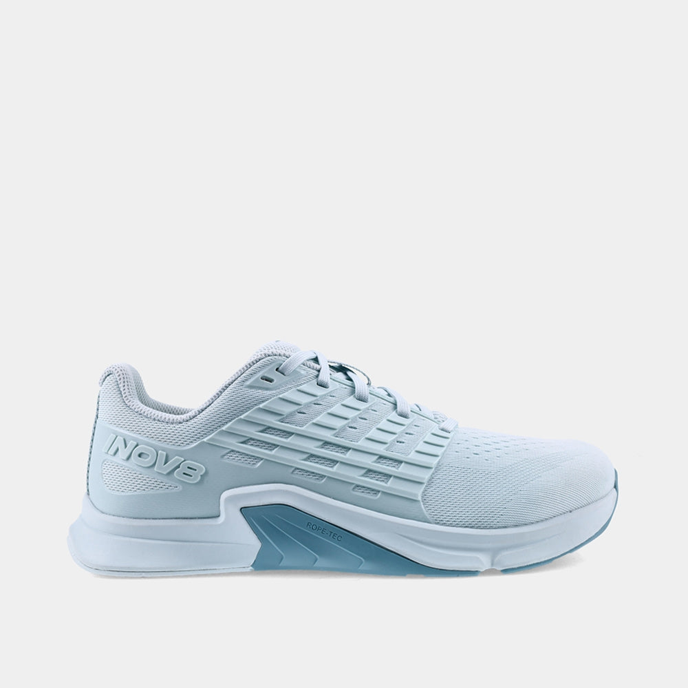 INOV8 F-Lite training shoes, light blue and blue, outer view