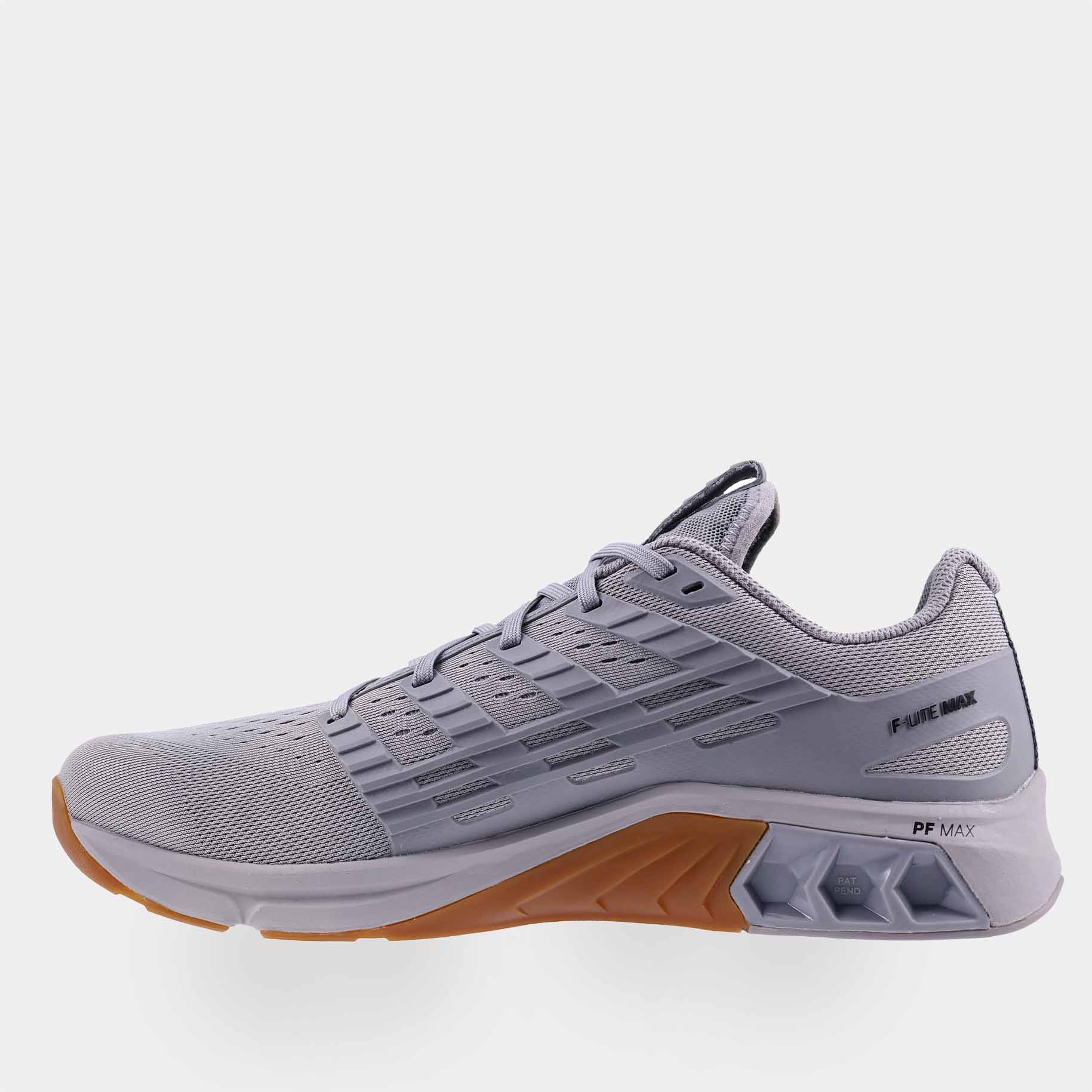 INOV8 F-Lite Max training shoes, grey and gum, inner view