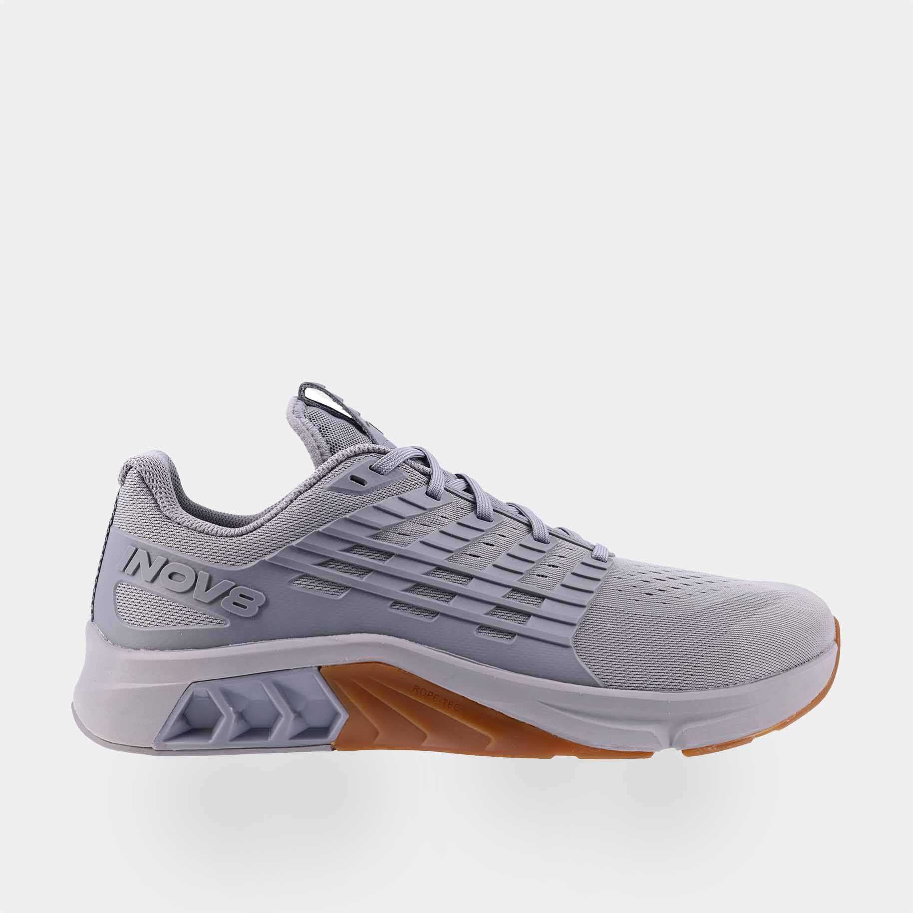 INOV8 F-Lite Max training shoes, grey and gum, outer view