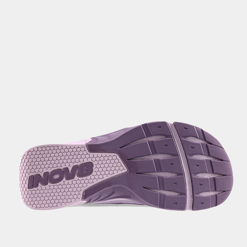 INOV8 F-Lite Max training shoes, purple, bottom view
