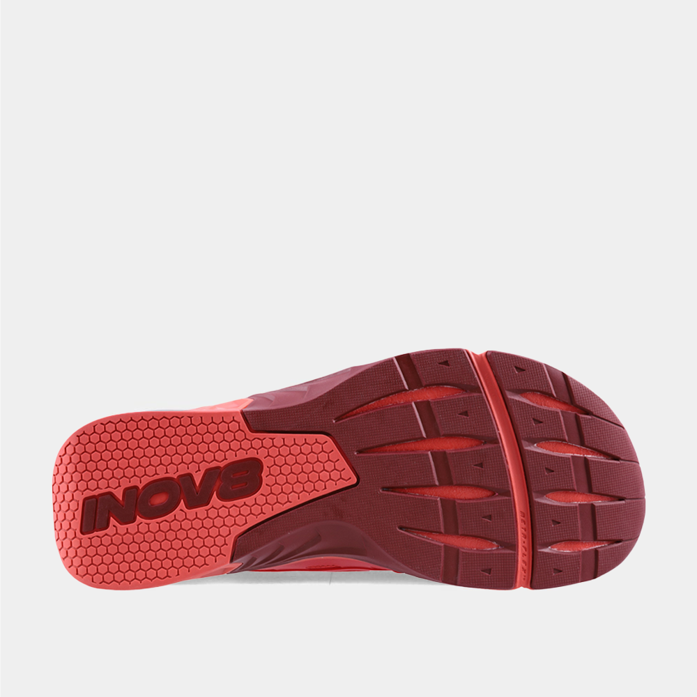 INOV8 F-Lite Max training shoes, red, bottom view