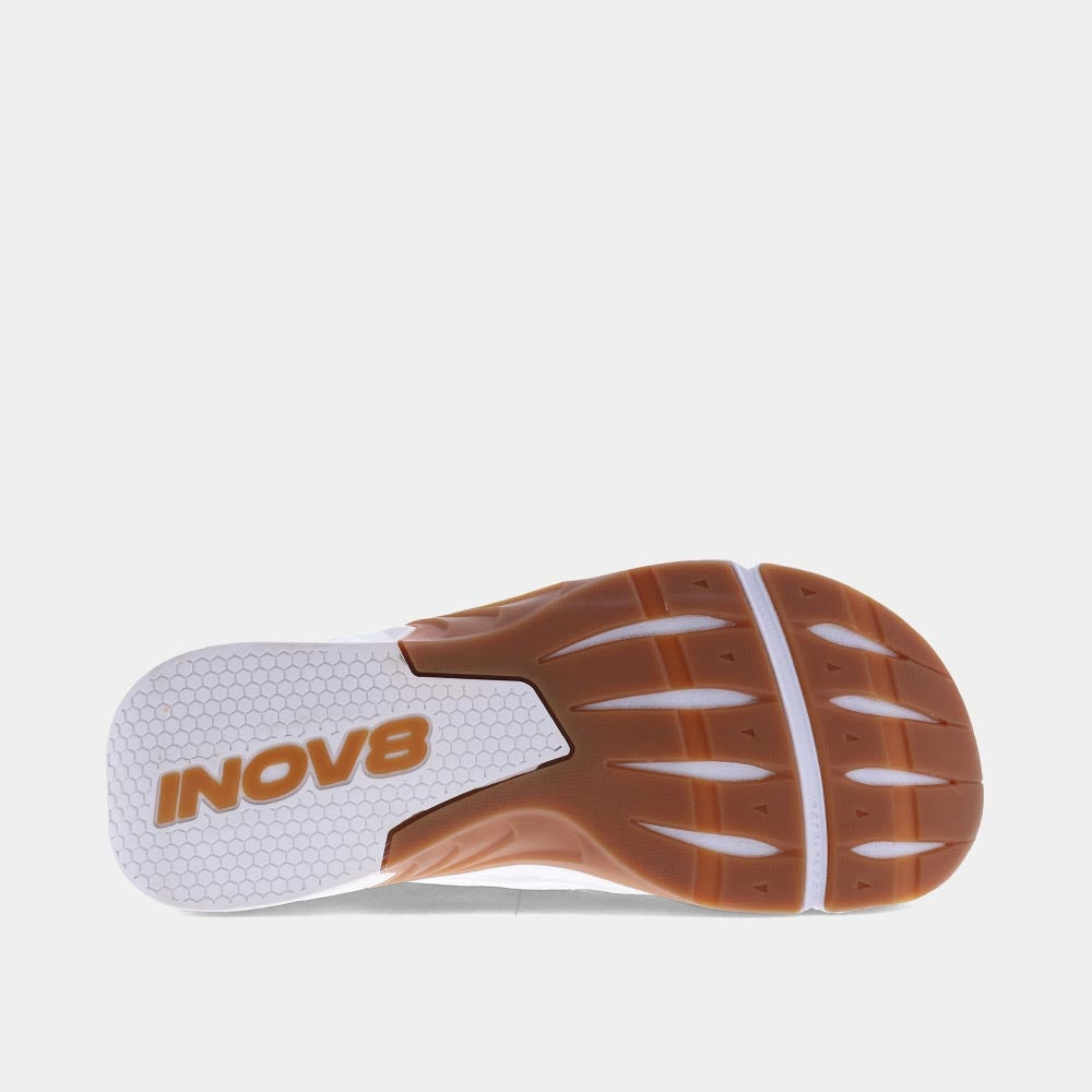 INOV8 F-Lite Max training shoes, white/gum, bottom view