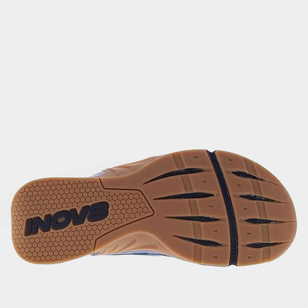 INOV8 F-Lite training shoes, slate and blue grey, bottom view