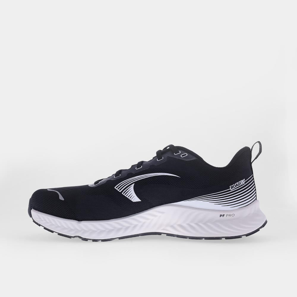 INOV8 RoadFly road running shoes, black and white, inner view