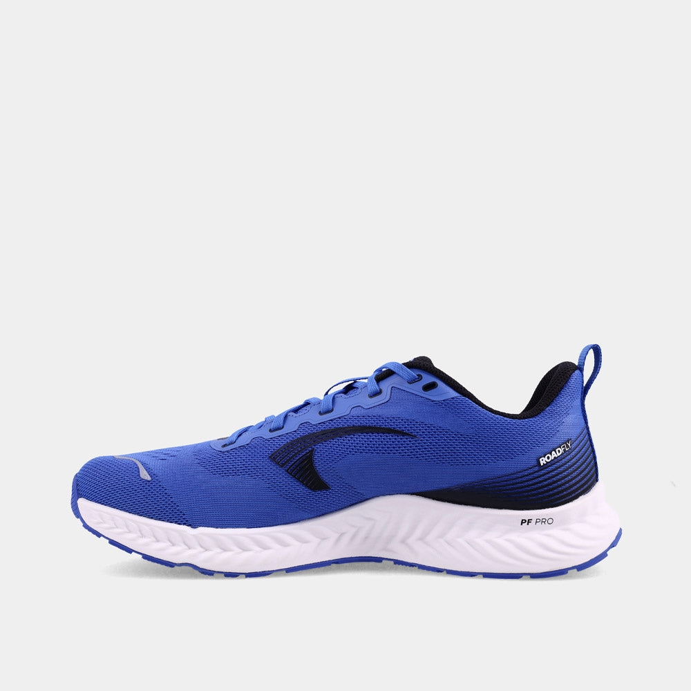 INOV8 RoadFly road running shoes, white and blue, inner view