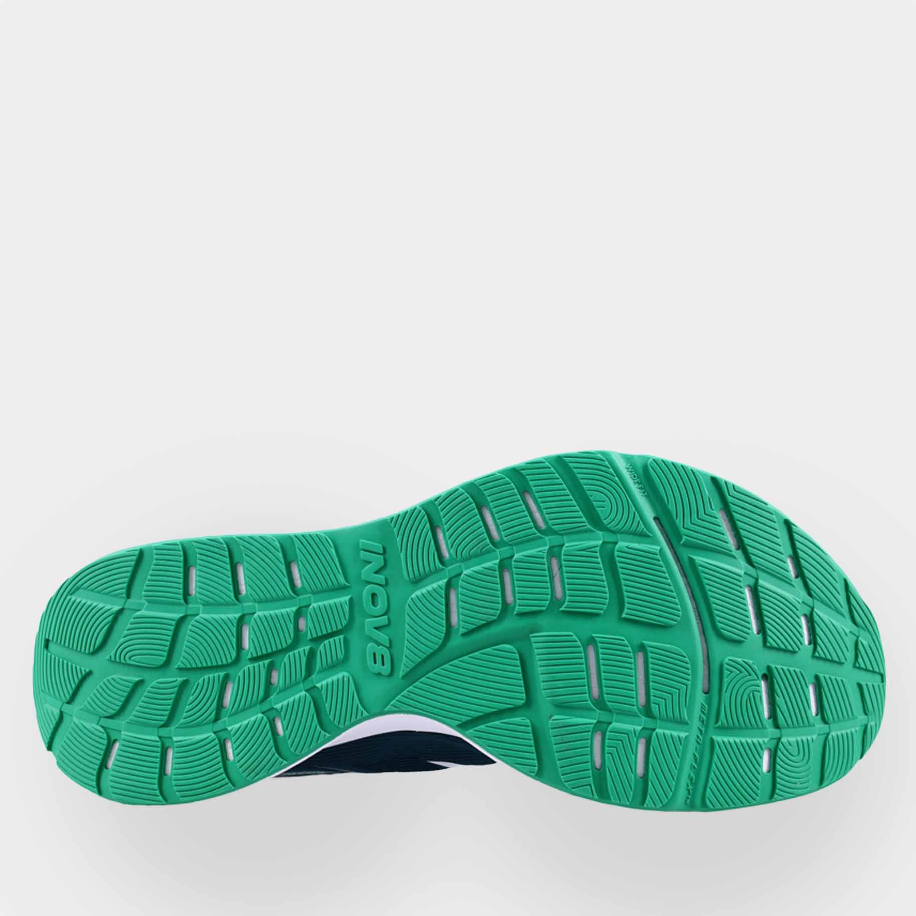 INOV8 RoadFly Zero road running shoes, dark teal and white, bottom view