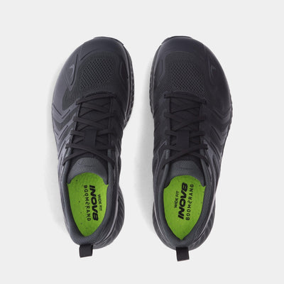 Pair of INOV8 TrailTalon trail running shoes, black, top view