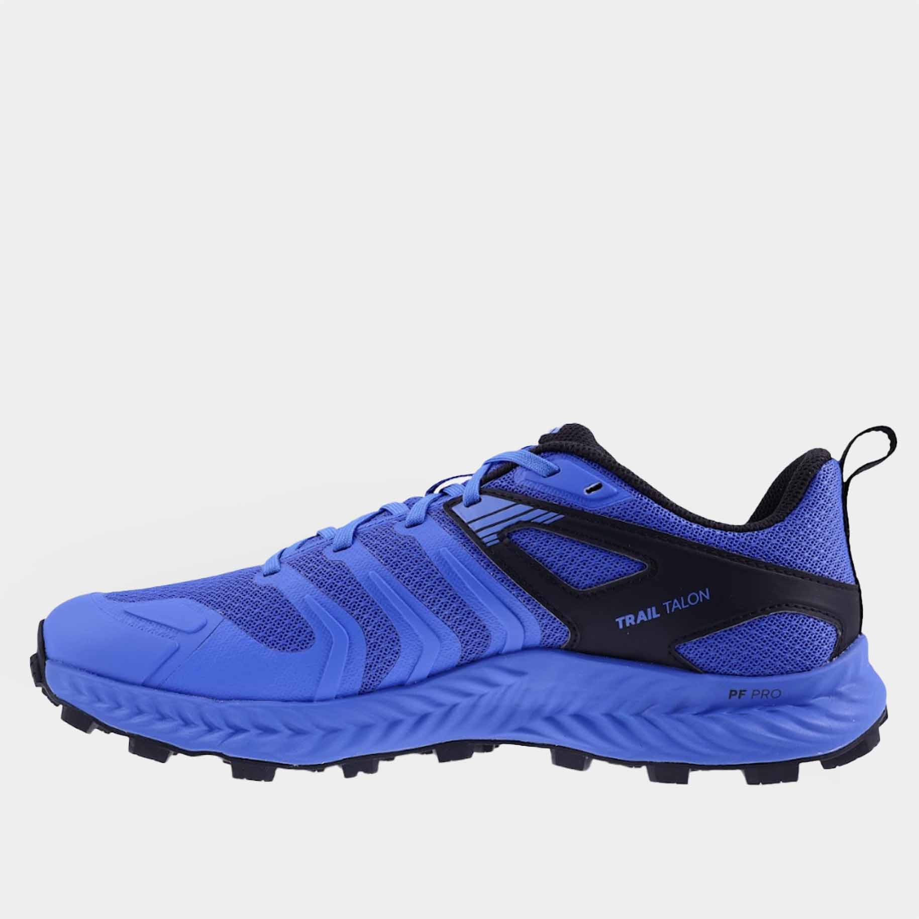 INOV8 TrailTalon trail running shoes, blue and black, inner view
