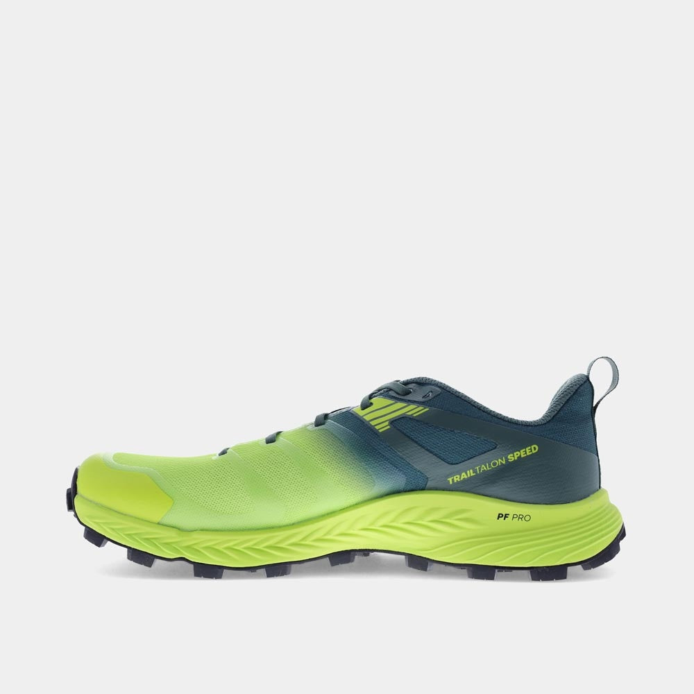 INOV8 TrailTalon Speed trail running shoes, lime and forest green, inner view