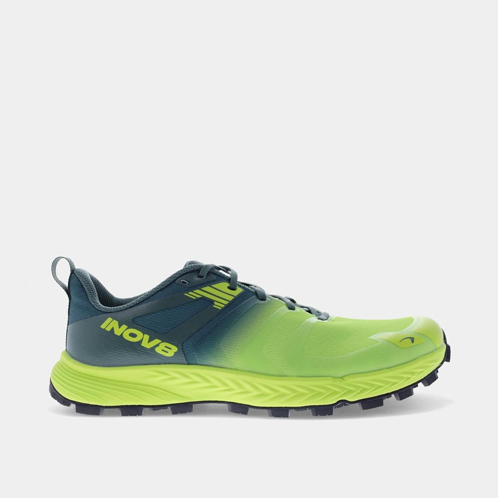 INOV8 TrailTalon Speed trail running shoes, lime and forest green, outer view