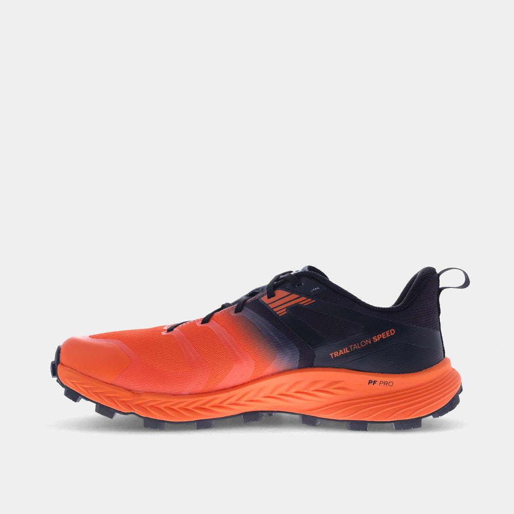 INOV8 TrailTalon Speed trail running shoes, orange and black, inner view